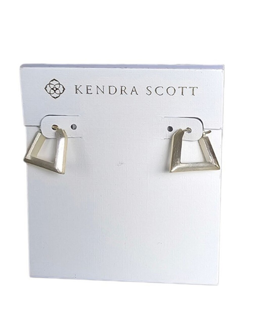 Kendra Scott Lightweight Matte Silver Tone Geometric Square 'ish Hoop Earrings